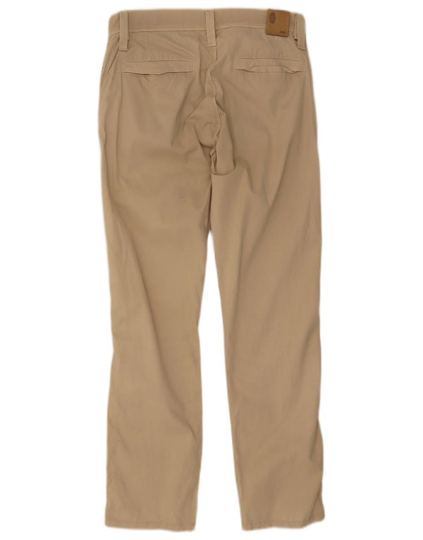 Męskie proste spodnie chino w stylu vintage W32 L30 beżowa bawełna