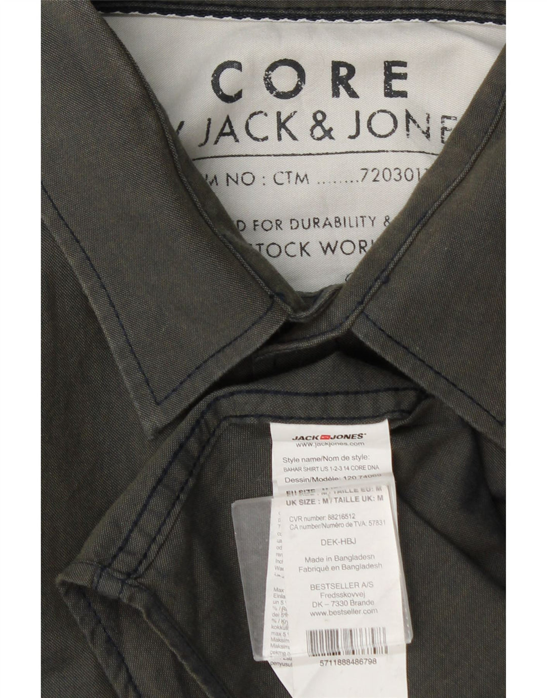 Koszula męska Jack & Jones, średnia, bawełniana khaki