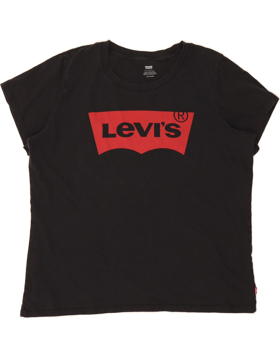 LEVI'S Mens Graphic T-Shirt Top 2XL Black Cotton Vintage Levi's and Second-Hand Levi's from Messina Hembry 