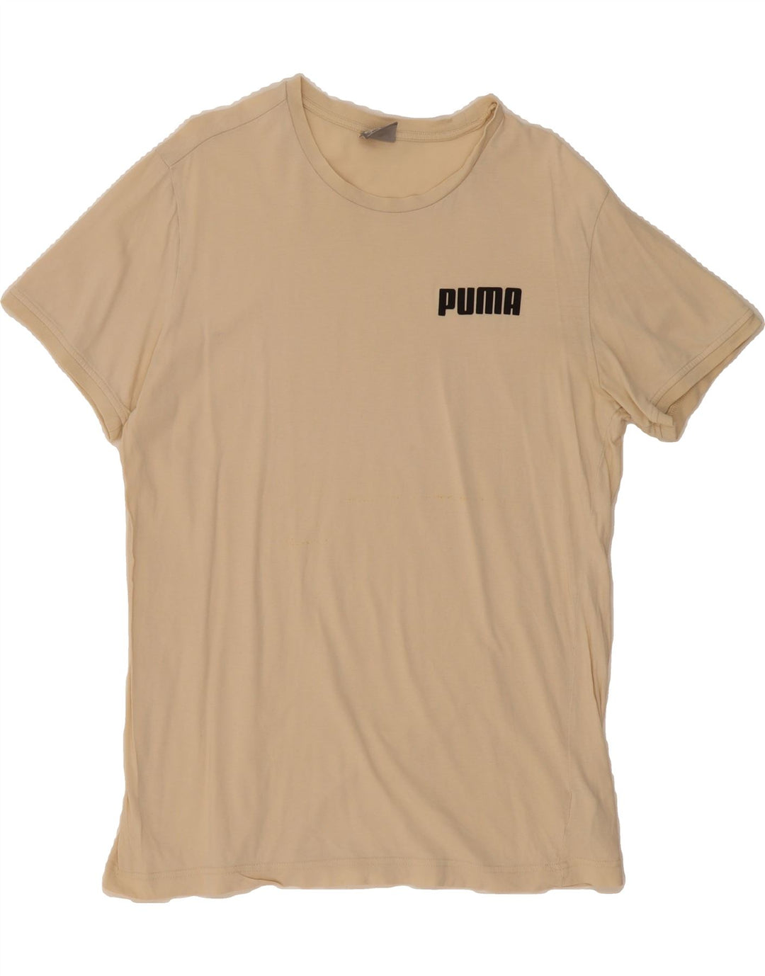 PUMA Mens Graphic T-Shirt Top Medium Beige Cotton Vintage Puma and Second-Hand Puma from Messina Hembry 