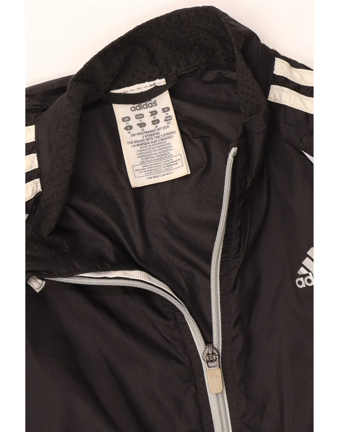 Damska bluza dresowa Adidas UK 10, mała czarna nylonowa