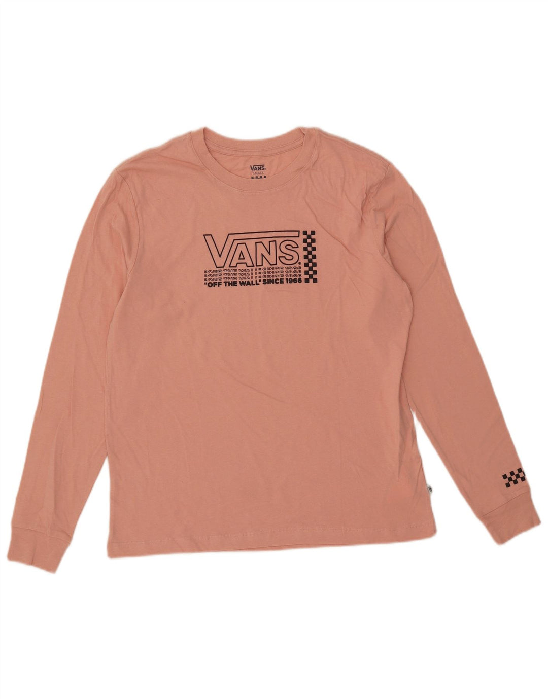 Męski top z grafiką Vans z długim rękawem, mały, różowy, bawełniany