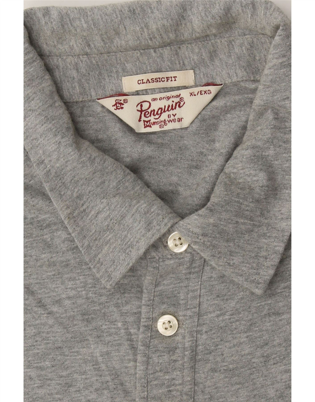 PENGUIN Mens Classic Fit Polo Shirt XL Grey Vintage Penguin and Second-Hand Penguin from Messina Hembry 