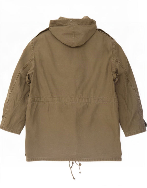 Vintage męska niemiecka kurtka wojskowa z kapturem z kapturem UK 38 Medium Khaki
