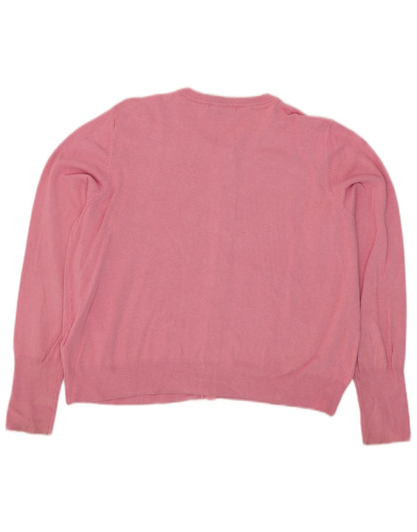 Marks & Spencer Damski sweter typu Crop Oversized Cardigan UK 6 XS Różowa wiskoza