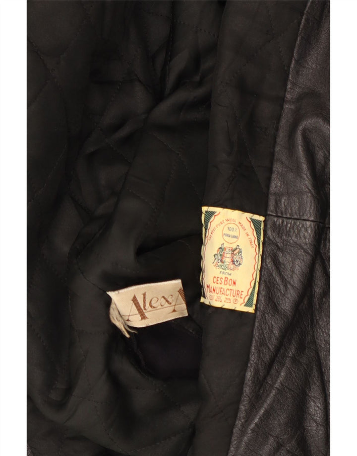Vintage damska kurtka skórzana oversize UK 18 XL, czarna skóra