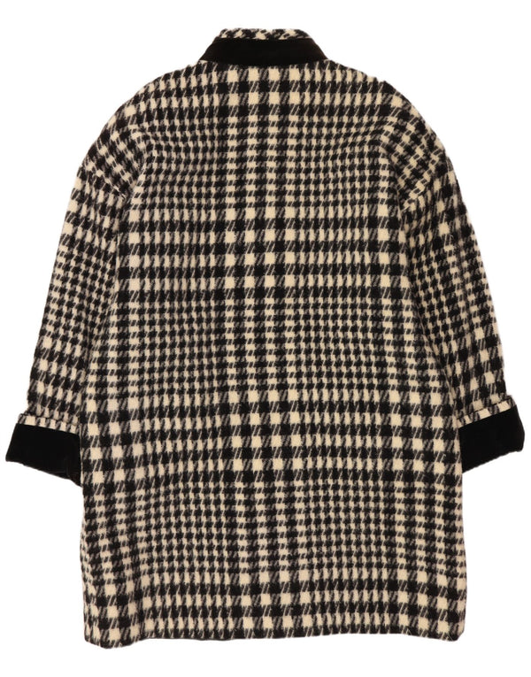 Doskonały damski płaszcz UK 18 XL, czarny octan w pepitkę