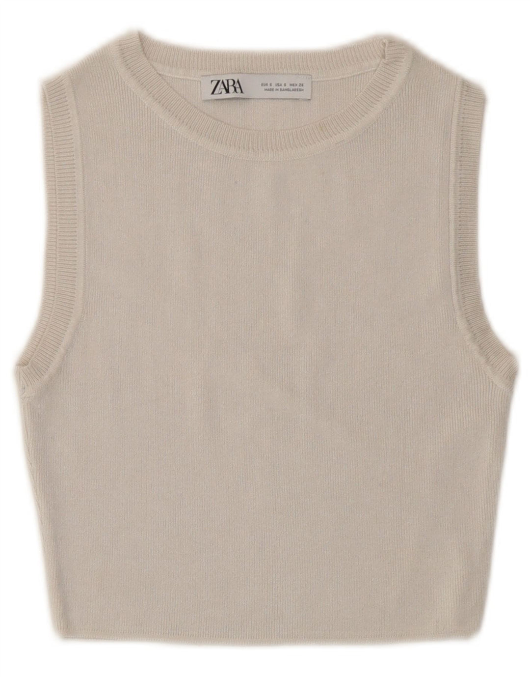 Damski sweterek Zara Crop Top UK 8 Small Off White Wiskoza