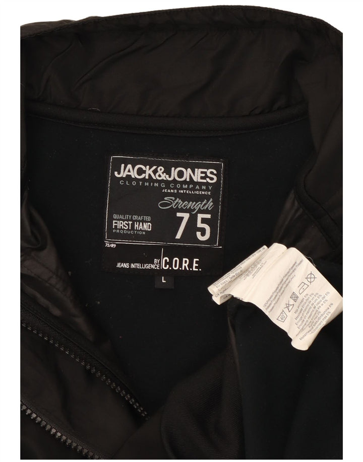 Męska kurtka bomber Jack & Jones UK 40, duża, czarna, poliester