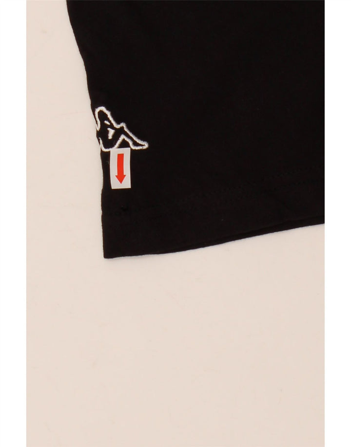 Męska koszulka z grafiką Kappa, średnia czarna bawełna