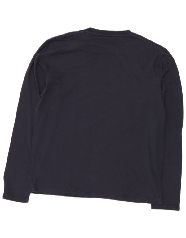 Męski top graficzny DIESEL z długim rękawem XL, granatowy, bawełniany