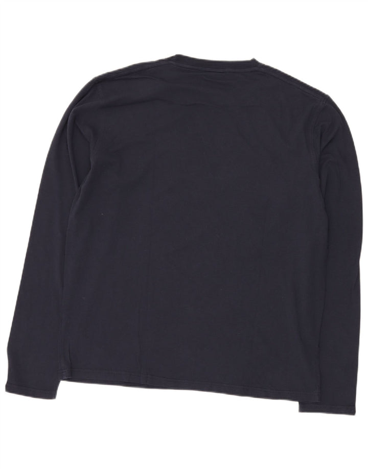 Męski top graficzny DIESEL z długim rękawem XL, granatowy, bawełniany