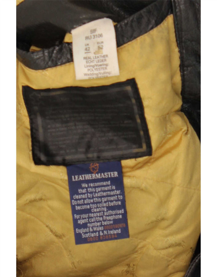 CLASSIC Męska skórzana kurtka motocyklowa UK 42 XL czarna