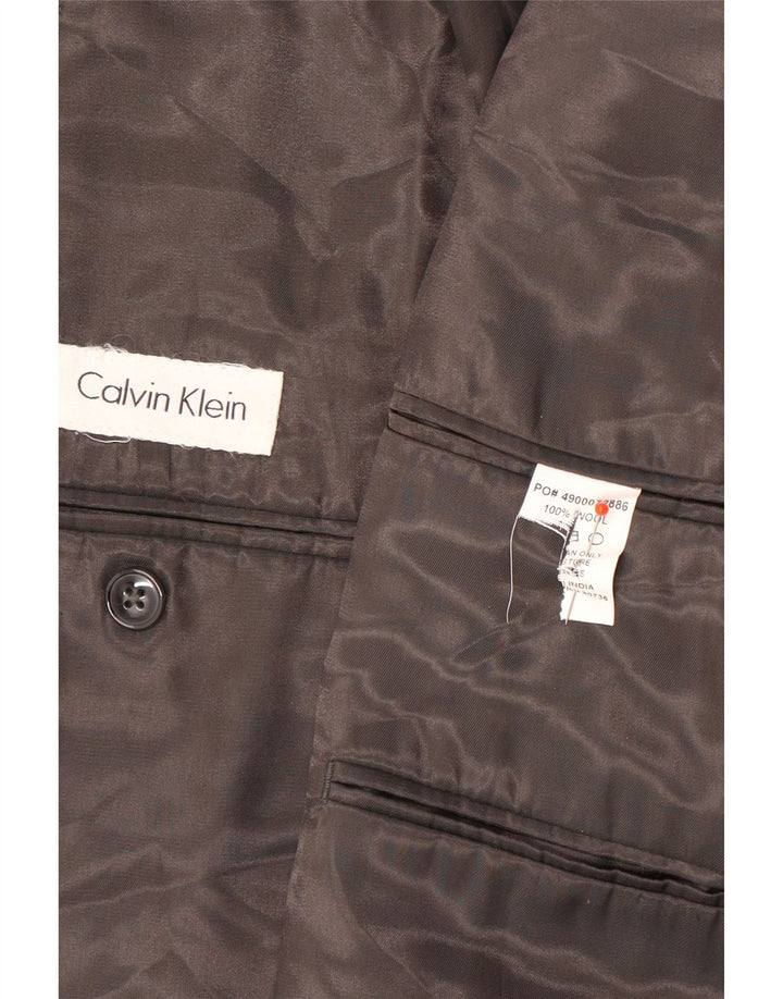 Męska marynarka zapinana na 2 guziki Calvin Klein UK 40, duża, szara wełna