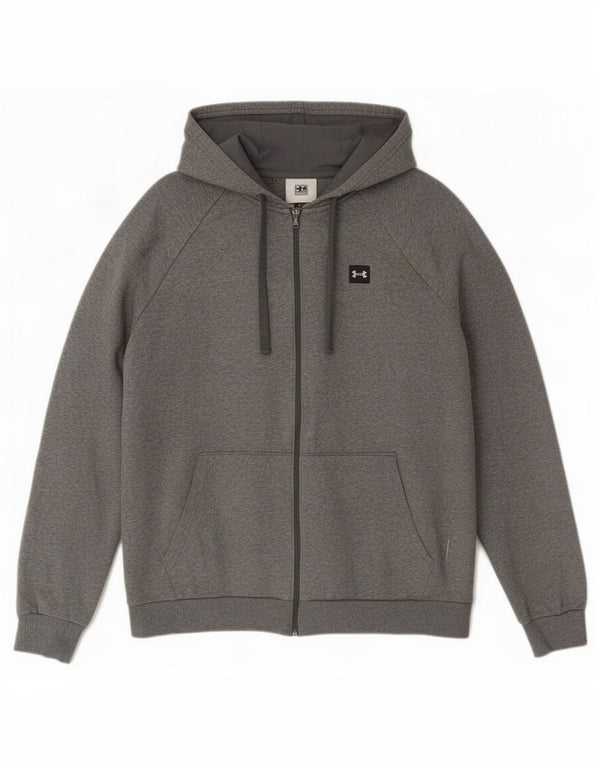 Męski sweter z kapturem i zamkiem błyskawicznym Under Armour Cold Gear 2XL Szary, nakrapiany, bawełniany