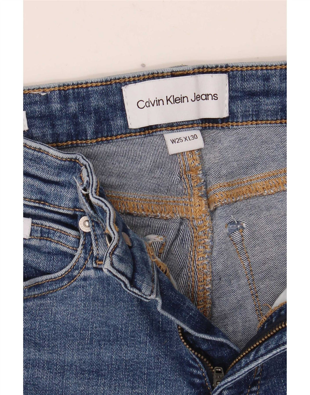 Damskie jeansy Skinny Calvin Klein W25 L30 Niebieskie