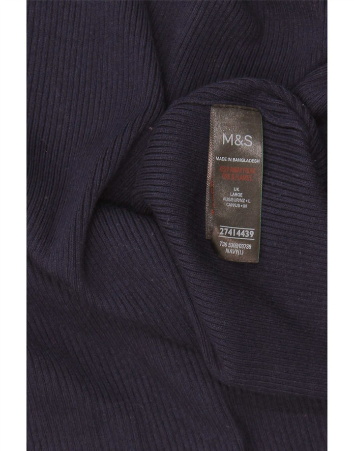Marks & Spencer Damski sweter rozpinany UK 14, duży, granatowy, wiskoza