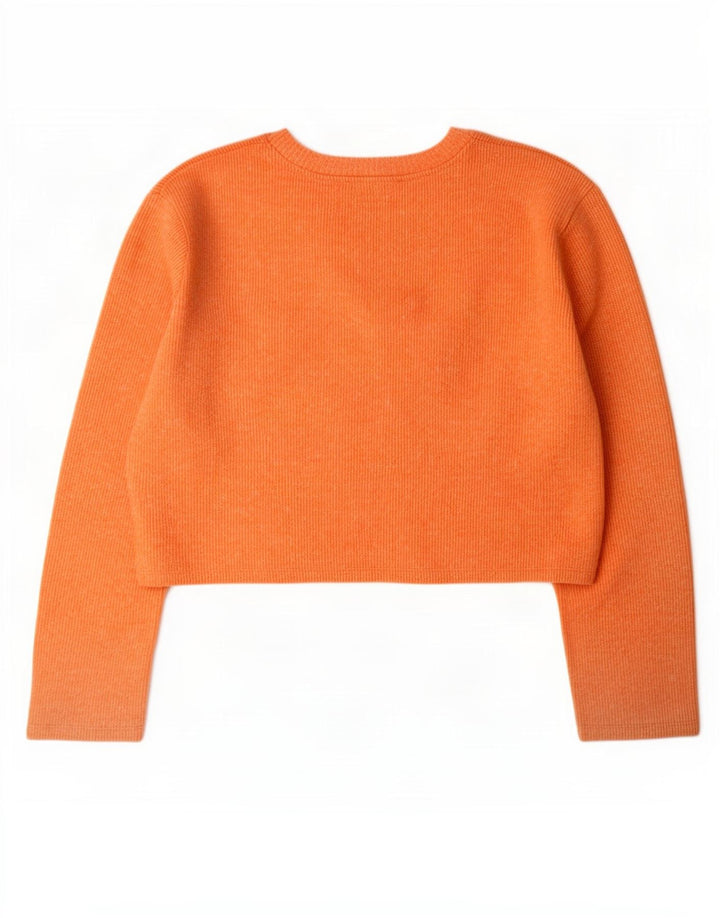 Damski krótki top oversize Zara z długim rękawem, UK 10, mały, pomarańczowy poliester