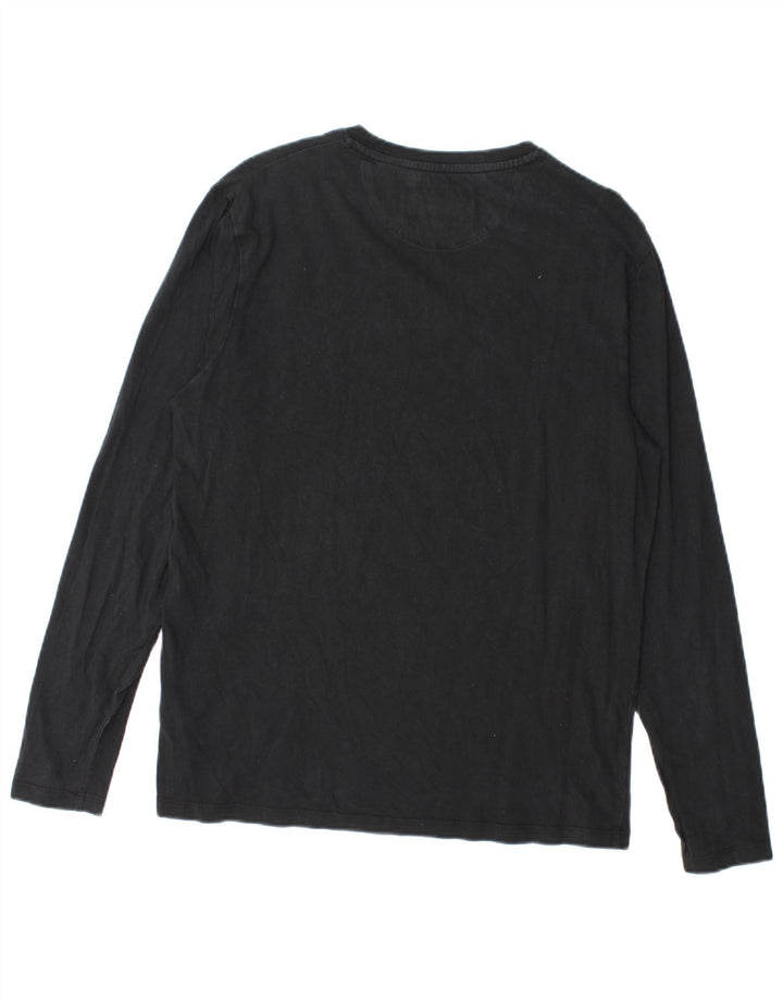 Lyle & Scott Męski top z długim rękawem, średni czarny, bawełniany