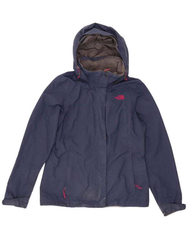 Damska kurtka przeciwdeszczowa z kapturem, oversize, The North Face, UK 10, mała, granatowa