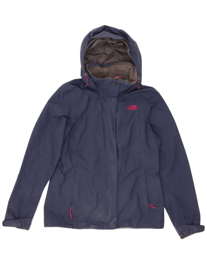 Damska kurtka przeciwdeszczowa z kapturem, oversize, The North Face, UK 10, mała, granatowa