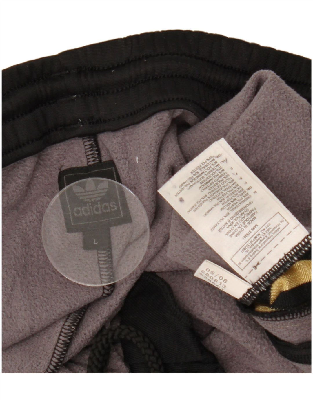 Damskie spodnie dresowe ADIDAS UK 16, duże, czarne, nylonowe