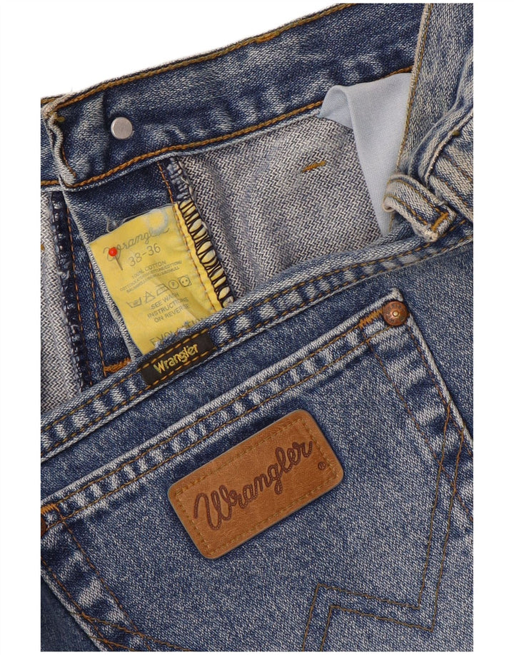 Wrangler Męskie proste dżinsy W38 L36 Niebieskie bawełniane