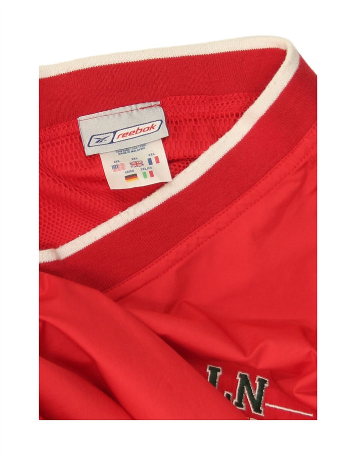 Reebok Męski dres z grafiką, top 2XL, poliester w czerwone paski, sportowy