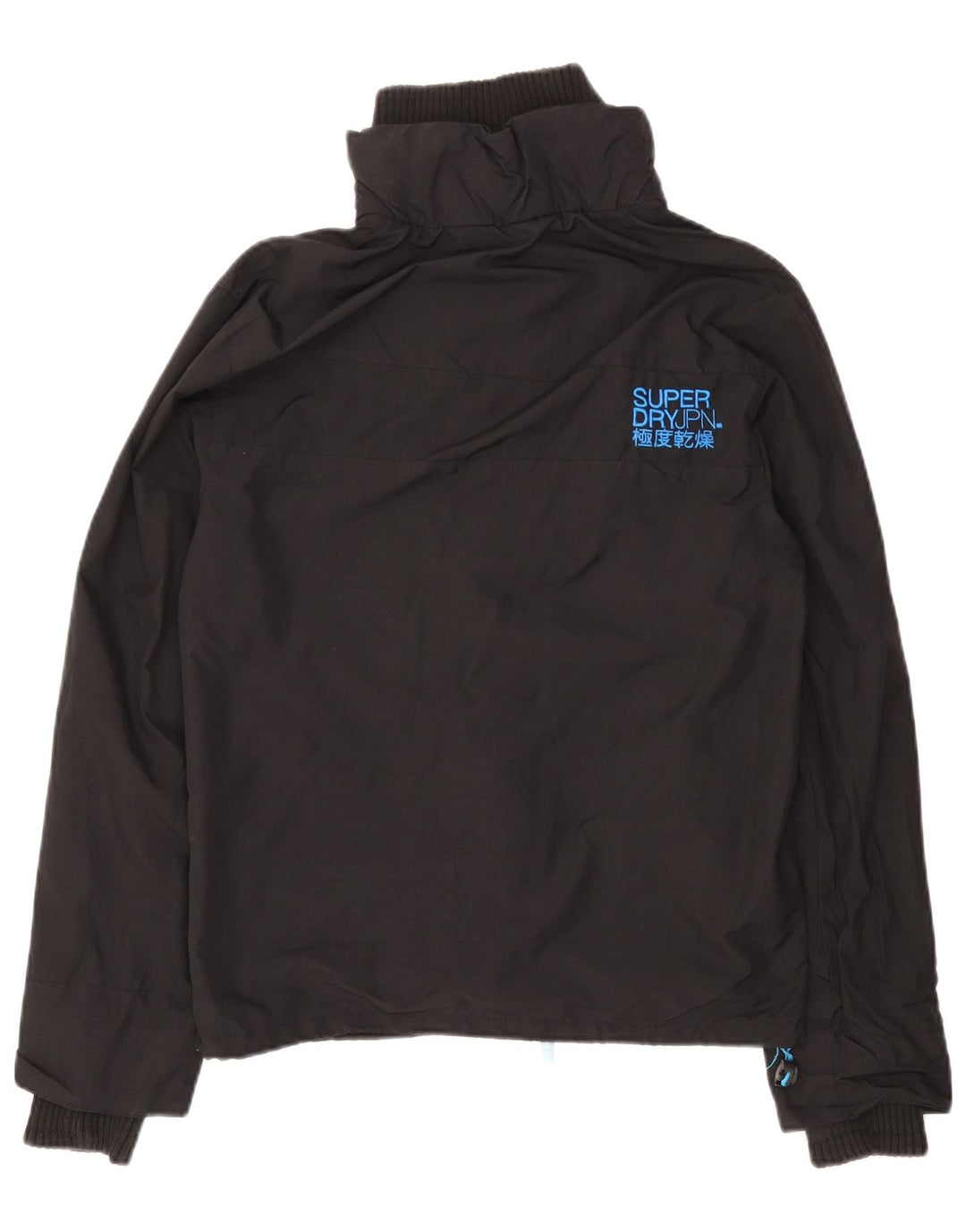 SUPERDRY Męska kurtka przeciwdeszczowa The Windcheater UK 40, duża, czarna nylonowa