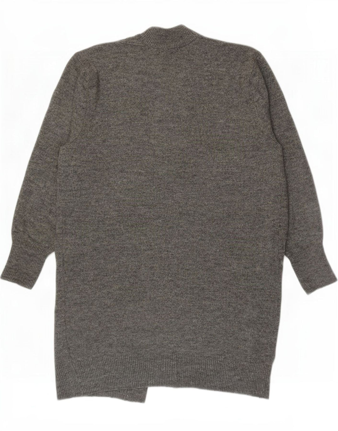 Damski sweter z długim rękawem Zara, otwarty kardigan UK 14, średni szary akryl