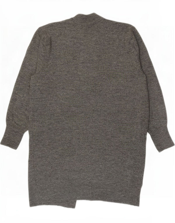 Damski sweter z długim rękawem Zara, otwarty kardigan UK 14, średni szary akryl