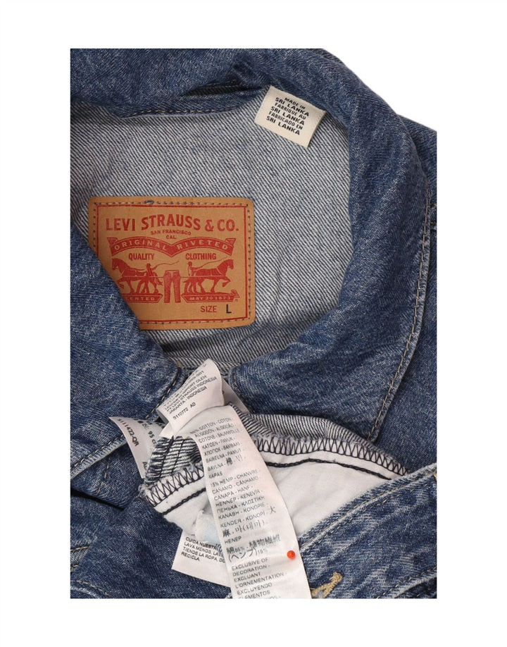 LEVI'S Womens Denim Jacket UK 16 Large Blue Cotton