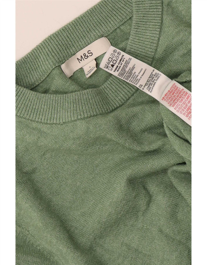 Marks & Spencer Damski sweter oversize z okrągłym dekoltem, UK 16, duży zielony
