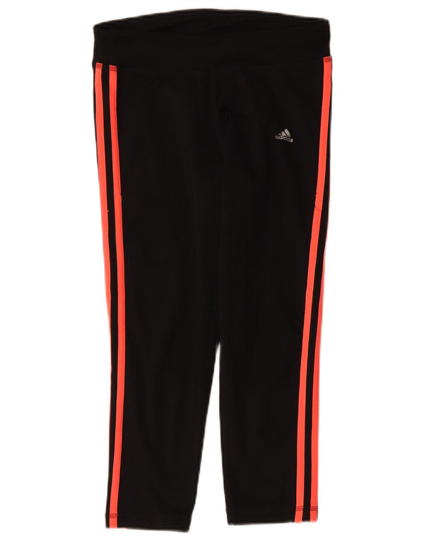 Damskie legginsy Adidas Capri UK 8/10 Małe, czarne, poliestrowe sportowe