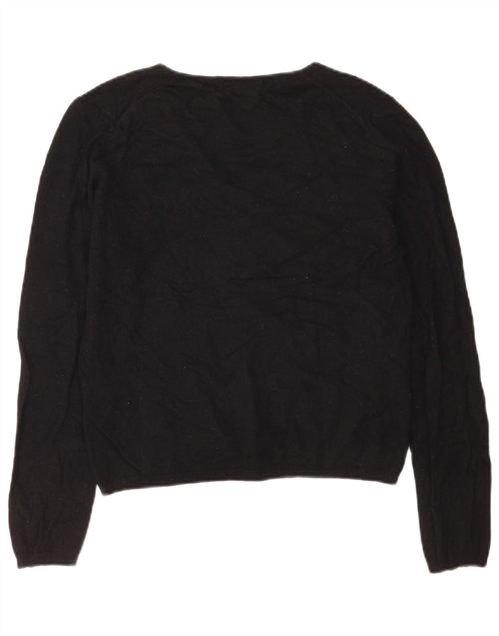 Marks & Spencer Damski sweter z dekoltem w kształcie litery V, UK 14, średni czarny