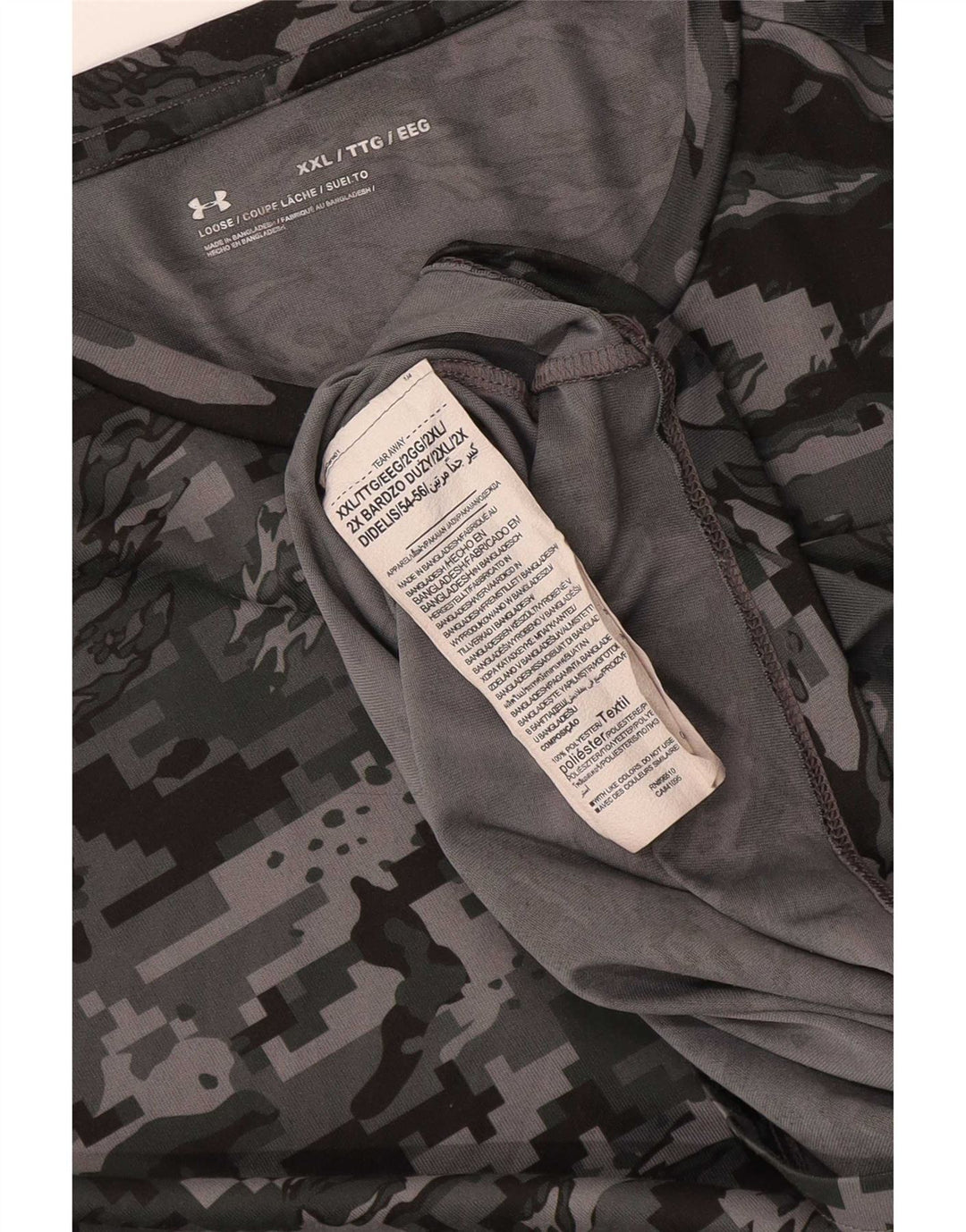 Koszulka męska Under Armour Top 2XL, szary kamuflaż, poliester