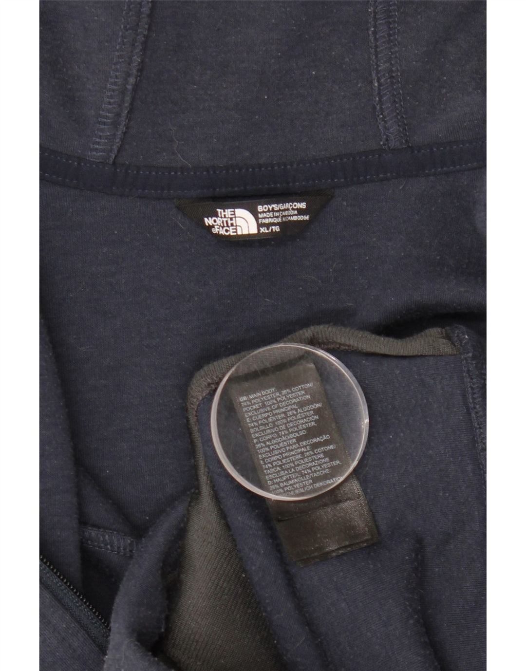 THE NORTH FACE Chłopięcy sweter z kapturem i zamkiem 13-14 lat XL Granatowy Poliester