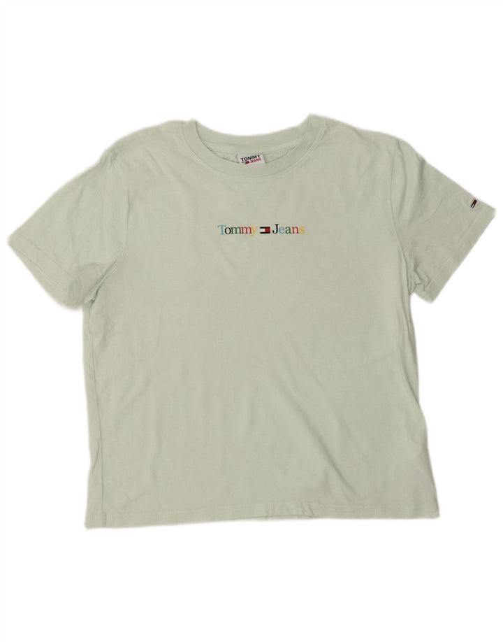 Damska koszulka z grafiką TOMMY HILFIGER Top UK 14, średnia, zielona bawełna