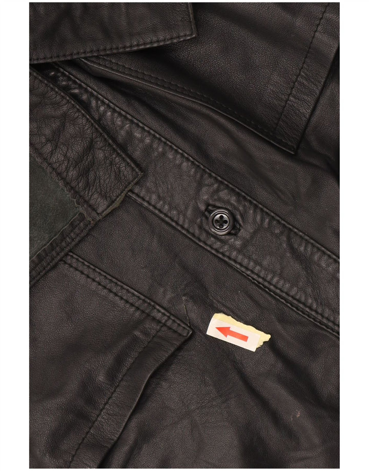 Damska koszula skórzana vintage IT 44 średnioszara