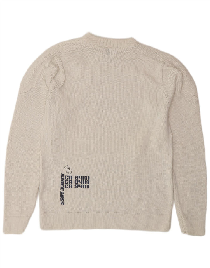 Męski sweter z wycięciem pod szyją Levi's, mały, biały, bawełniany