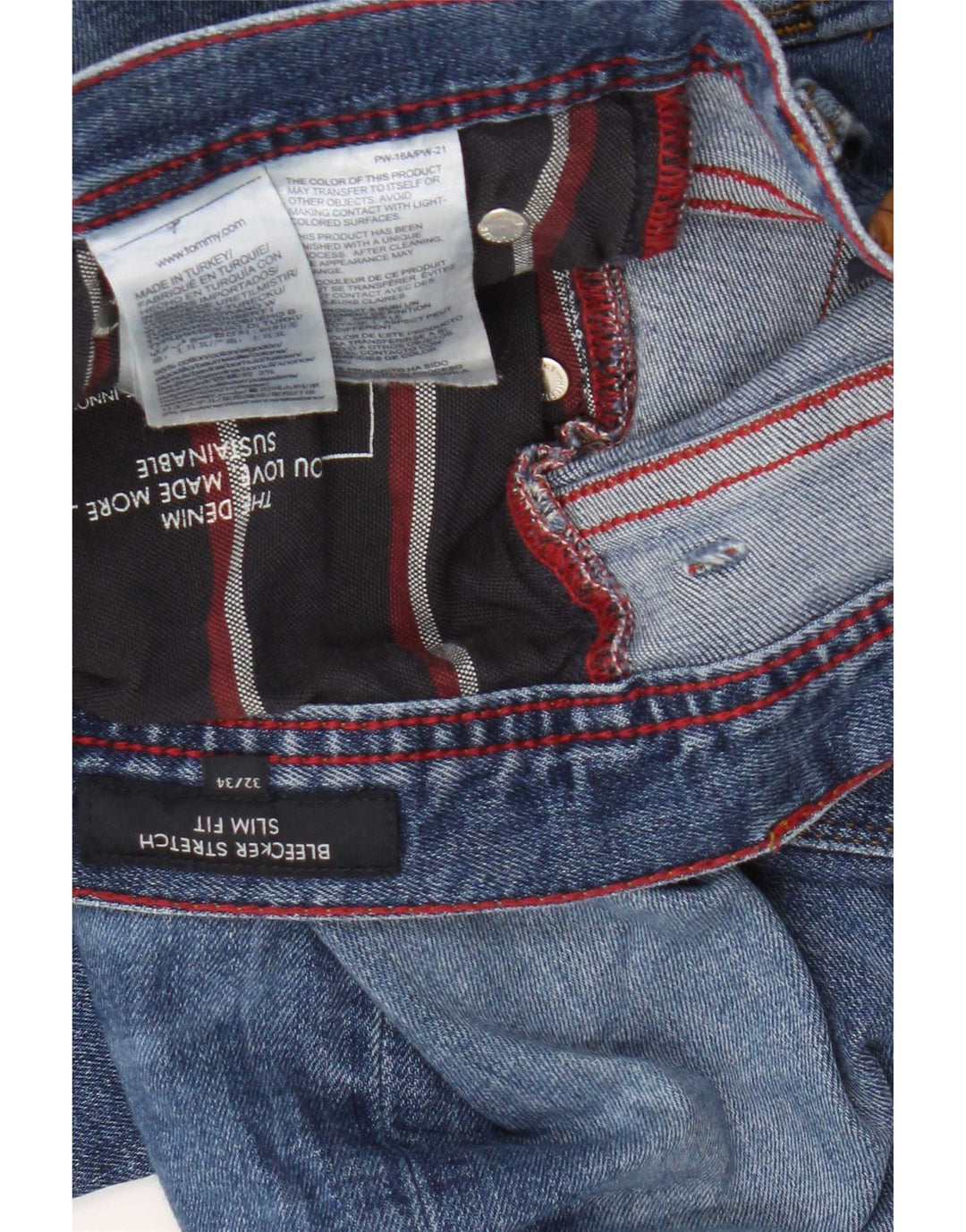 Męskie dżinsy Tommy Hilfiger Bleecker Slim W32 L34 Niebieska bawełna