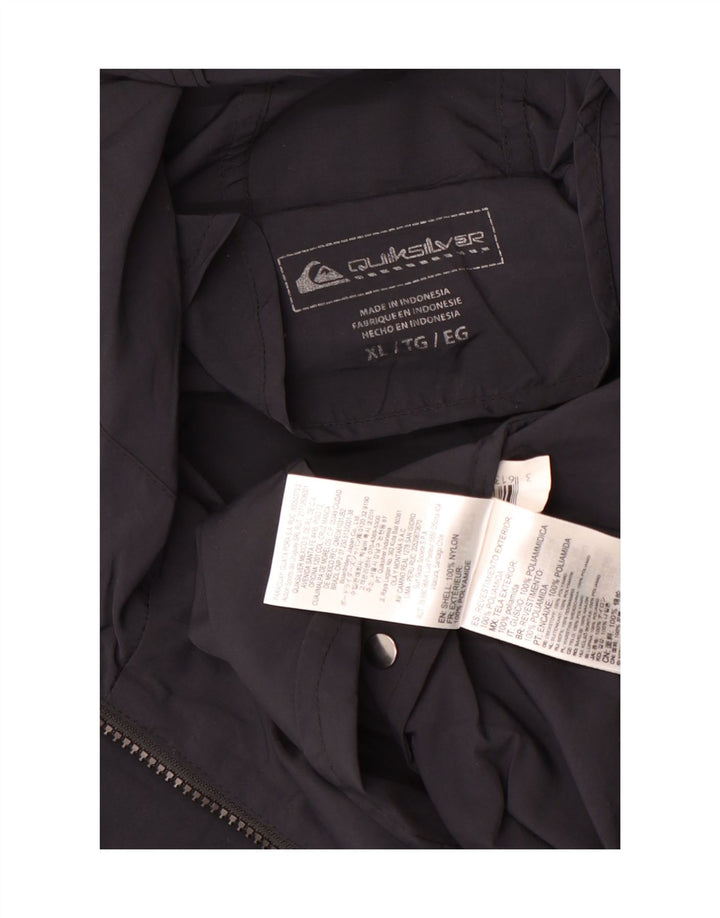Męska kurtka przeciwdeszczowa Quiksilver z grafiką UK 42 XL, czarny nylon