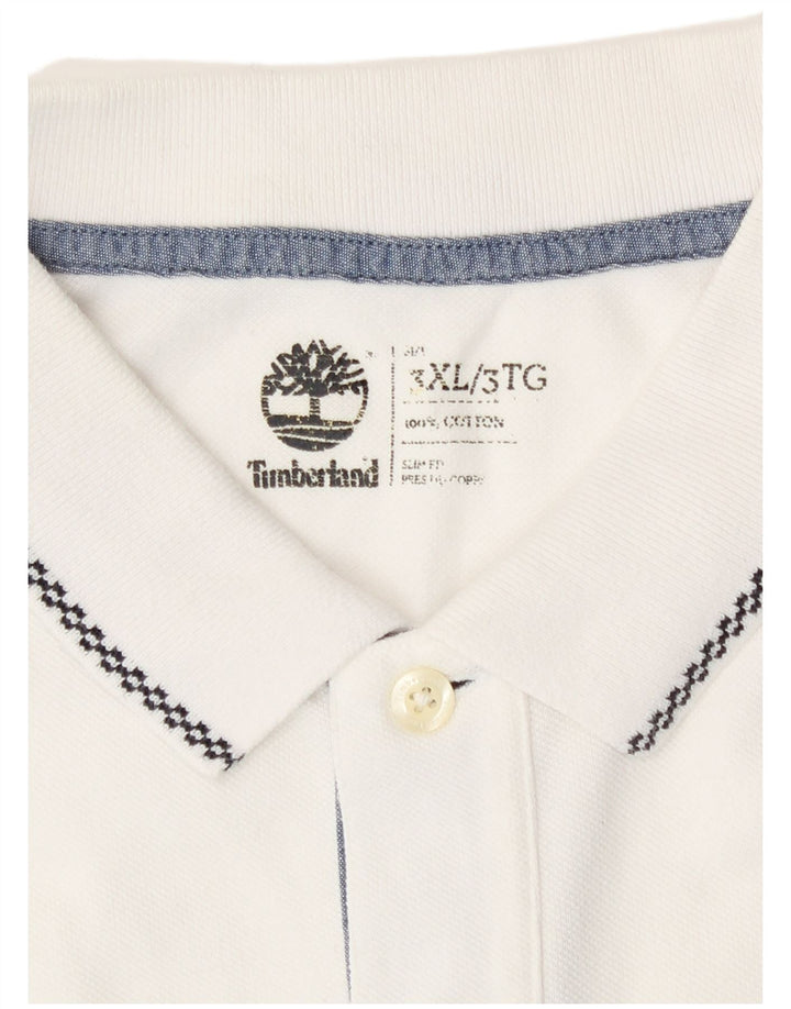 Męska koszulka polo Timberland Slim Fit 3XL, biała bawełna
