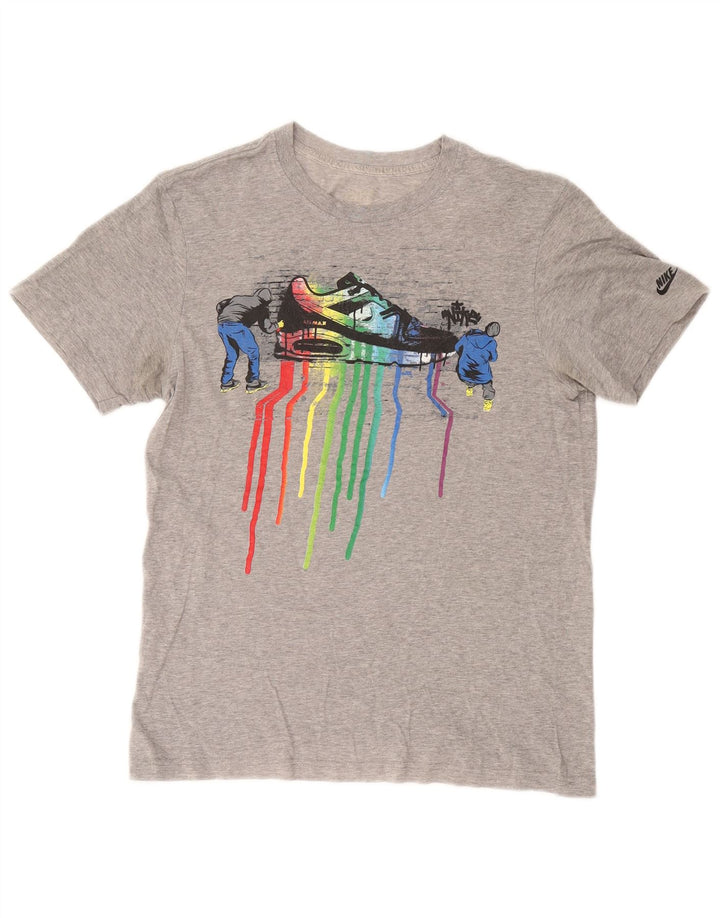 NIKE Mens Regular Fit Graphic T-Shirt Top Small Grey