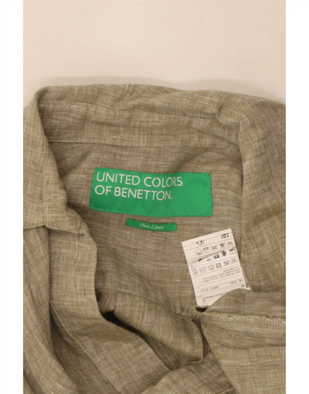 Damska sukienka o linii A Benetton UK 14, średnia, lniana khaki