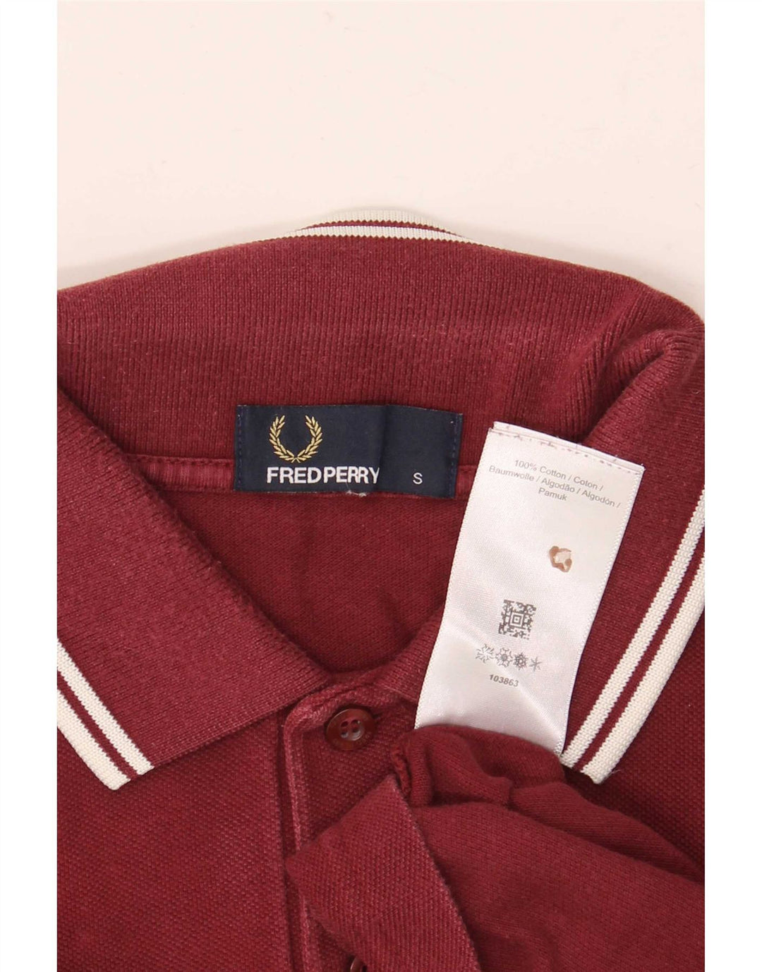 Męska koszulka polo Fred Perry, mała, bordowa, bawełniana w paski