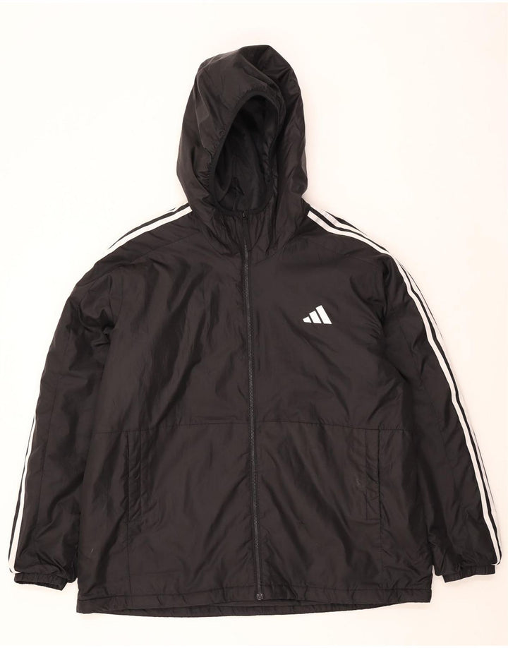 Męska kurtka wiatrówka Adidas z kapturem UK 44 2XL Czarny poliester