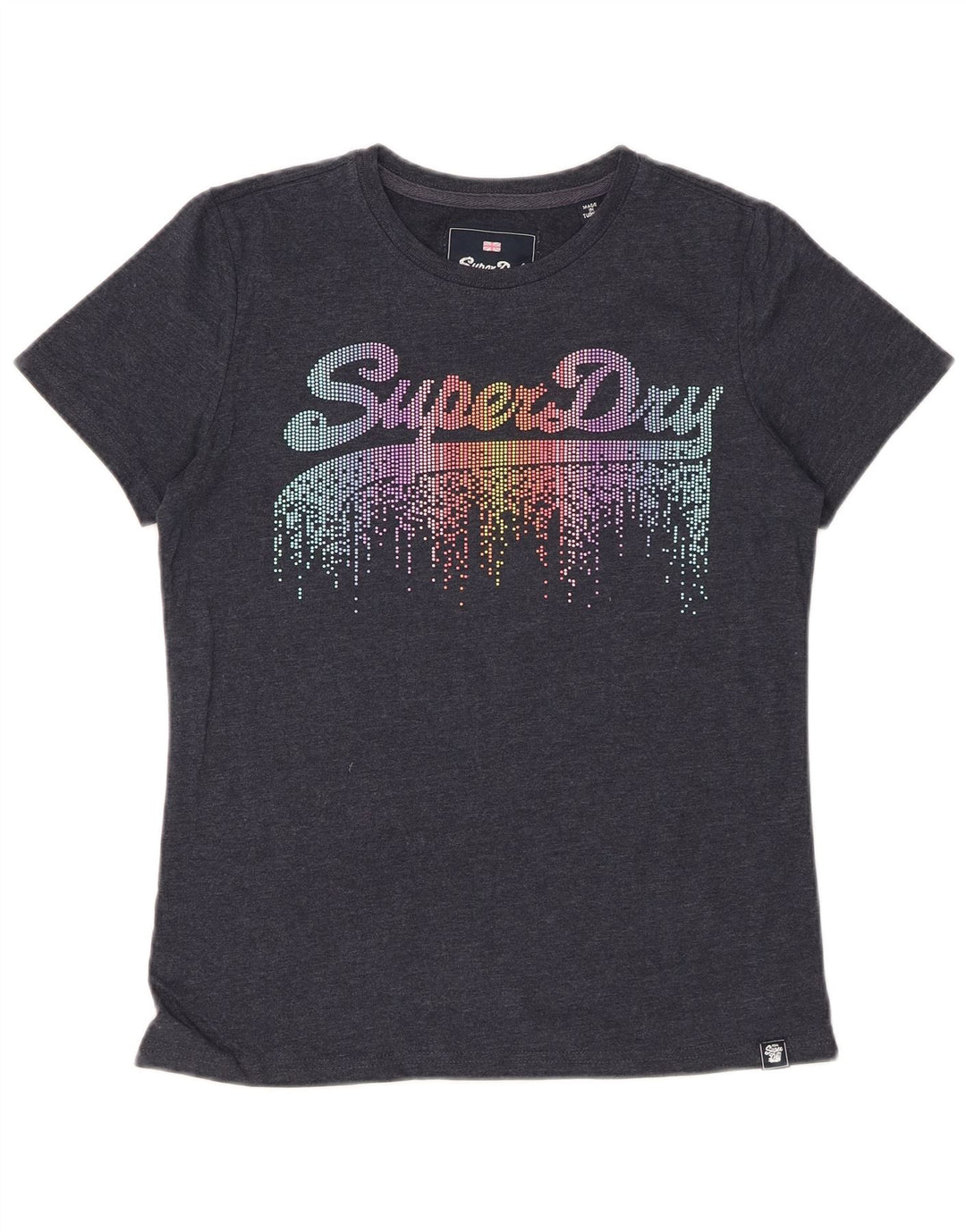 Damska koszulka graficzna SUPERDRY Top UK 10 Small Grey