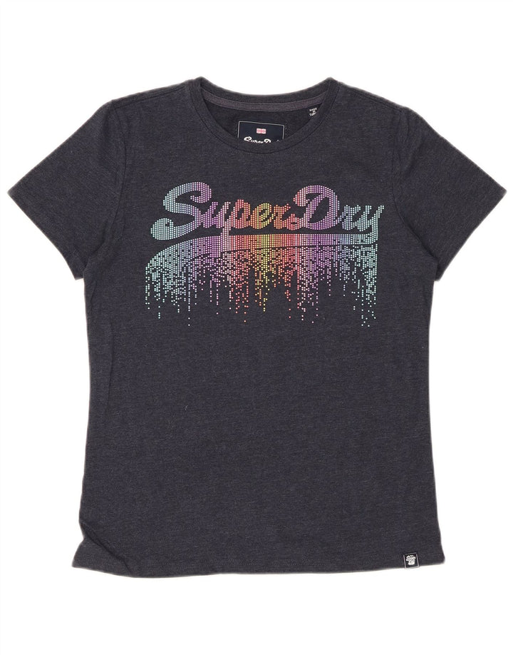 Damska koszulka graficzna SUPERDRY Top UK 10 Small Grey