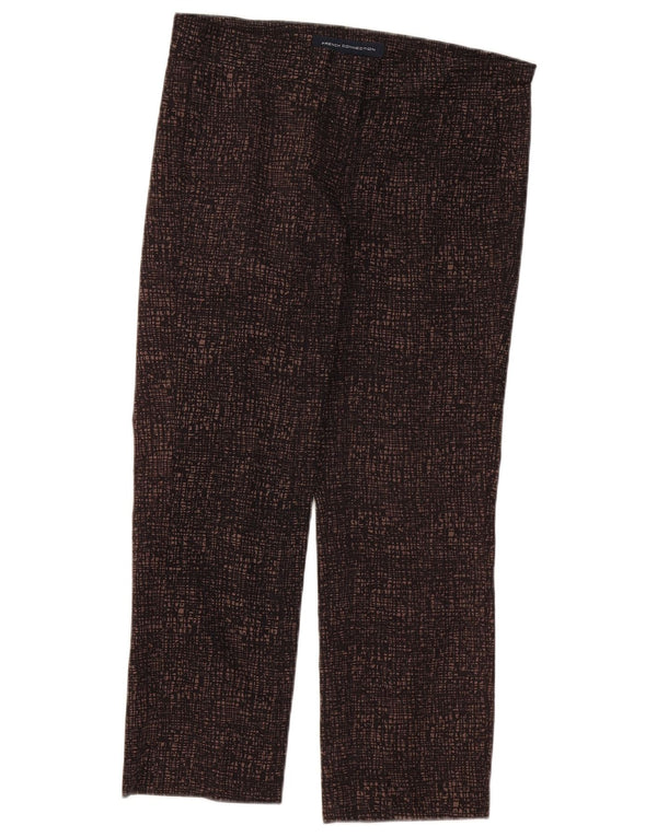 French Connection Womens Cropped Trousers UK 10 Small W32 L26 Brown Flecked